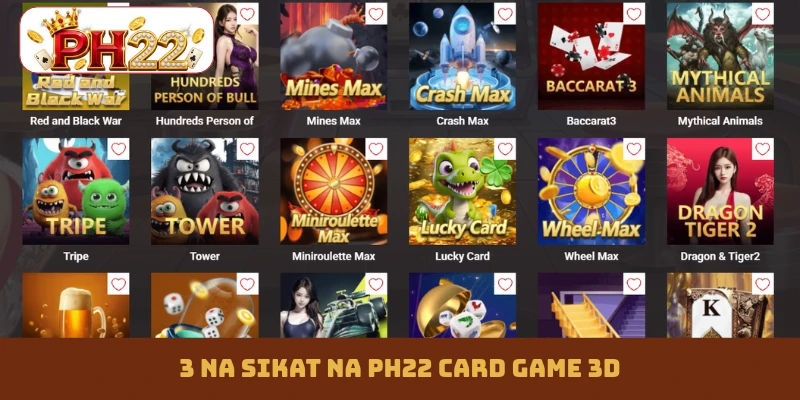 3 na Sikat na PH22 Card Game 3D