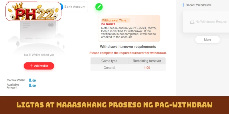 Ligtas at maaasahang proseso ng pag-withdraw