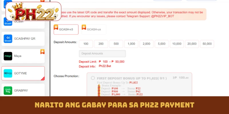 Narito ang gabay para sa PH22 payment