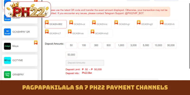 Pagpapakilala sa 7 PH22 payment channels