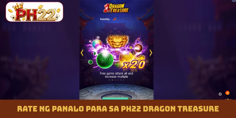 Rate ng panalo para sa PH22 Dragon Treasure